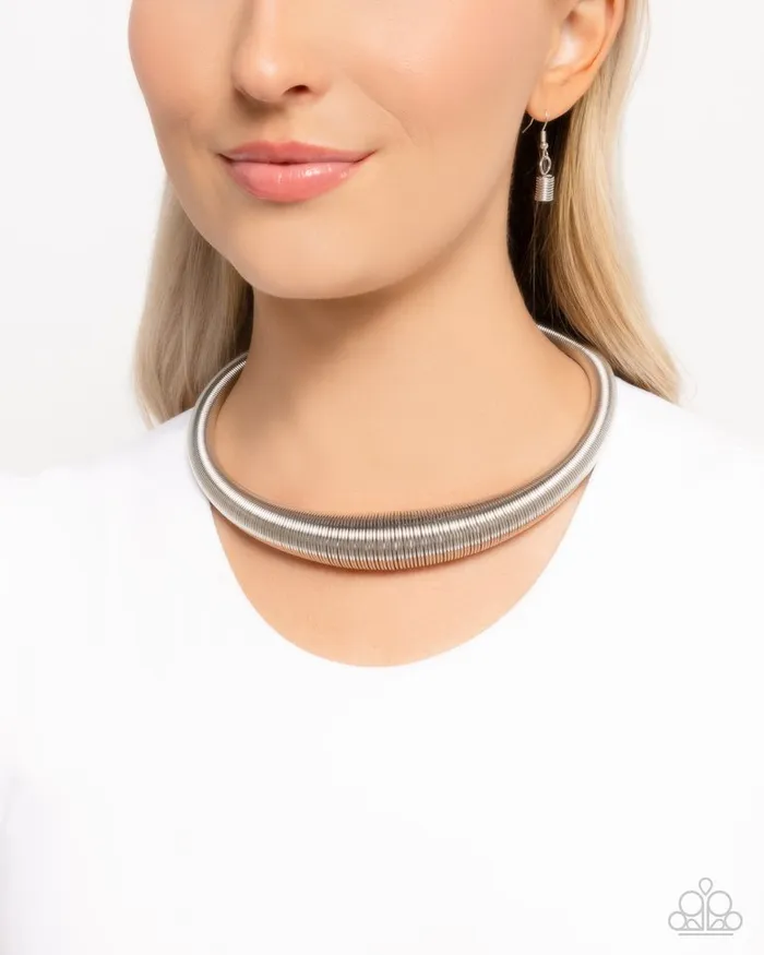 Necklaces Paparazzi Jewelry Paparazzi Necklace Dramatic Dynasty Silver