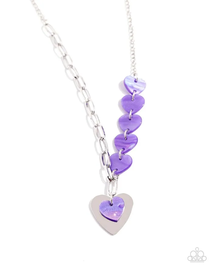 Necklaces Paparazzi Jewelry Paparazzi Necklace HEART Of The Movement Purple Necklaces Paparazzi Jewelry Paparazzi Necklace HEART Of The Movement Purple