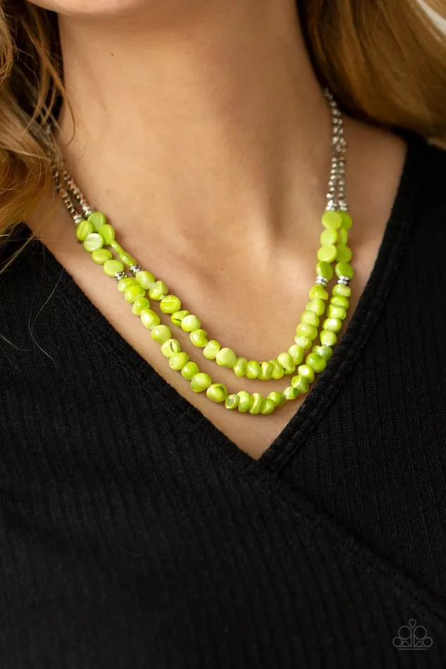 Necklaces Paparazzi Jewelry Paparazzi Necklace Staycation Status Green
