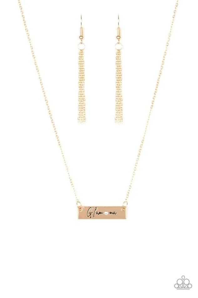 Necklaces Paparazzi Jewelry Paparazzi Necklace The GLAMma Gold Necklaces Paparazzi Jewelry Paparazzi Necklace The GLAMma Gold