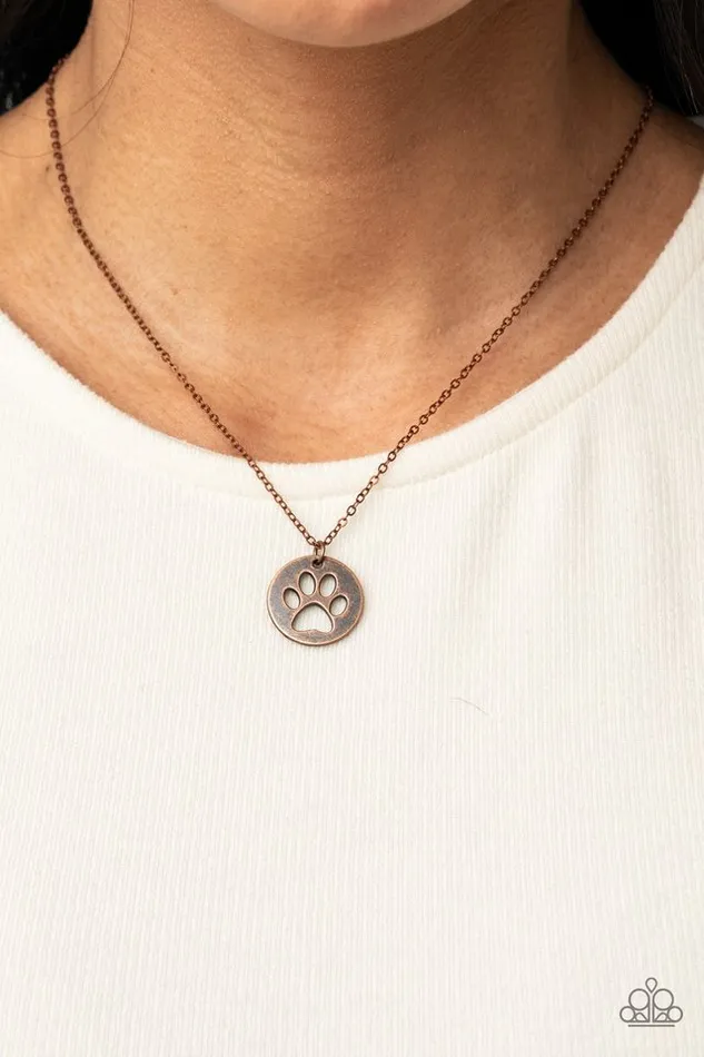 Necklaces Paparazzi Jewelry Paparazzi Necklace Think PAWsitive Copper