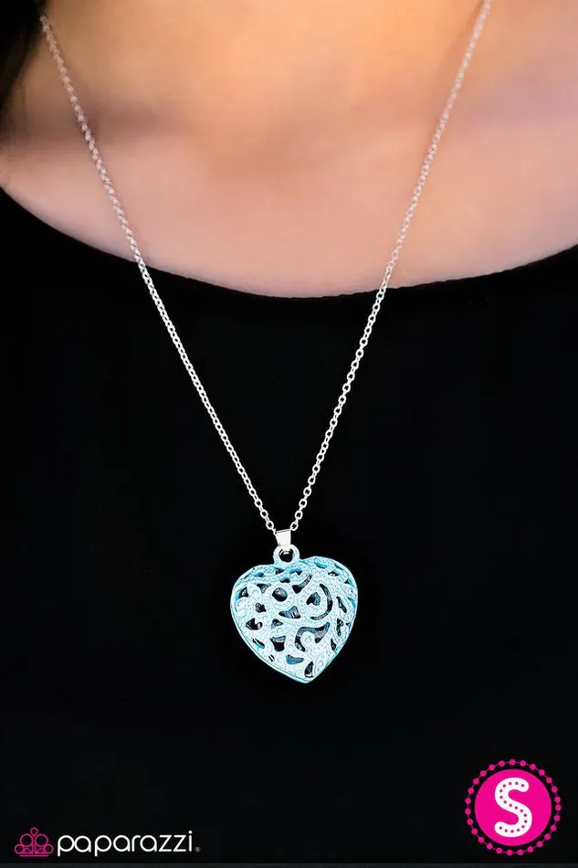 Necklaces Paparazzi Jewelry Paparazzi Necklace Work Of HEART Blue