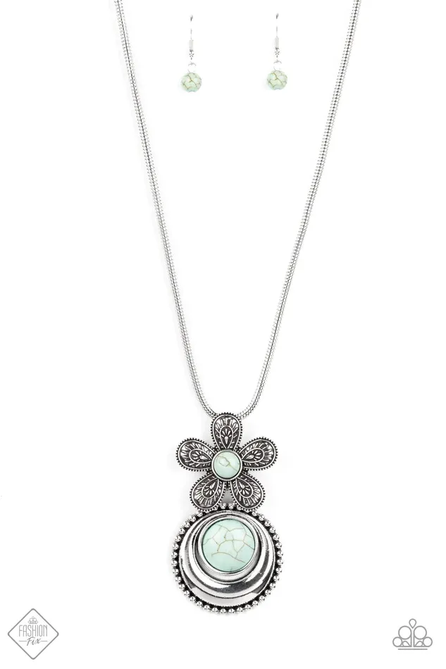 Necklaces Paparazzi Necklace Bohemian Blossom Blue Paparazzi Jewelry
