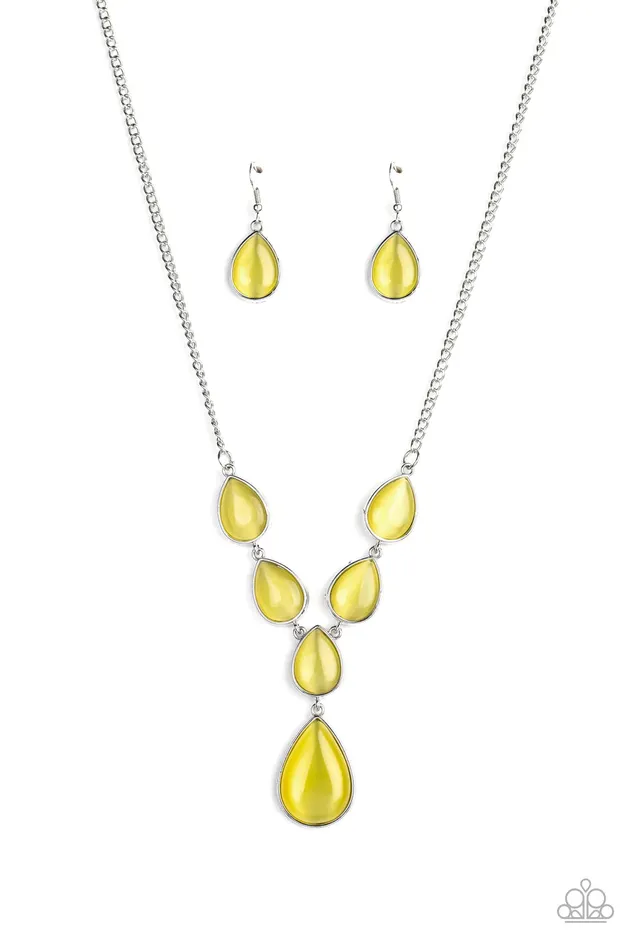 Necklaces Paparazzi Necklace Dewy Decadence Yellow Paparazzi Jewelry