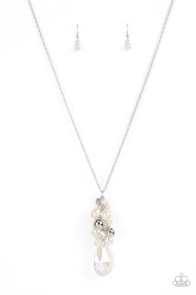 Necklaces Paparazzi Necklace Drip Drop Dazzle White Paparazzi Jewelry