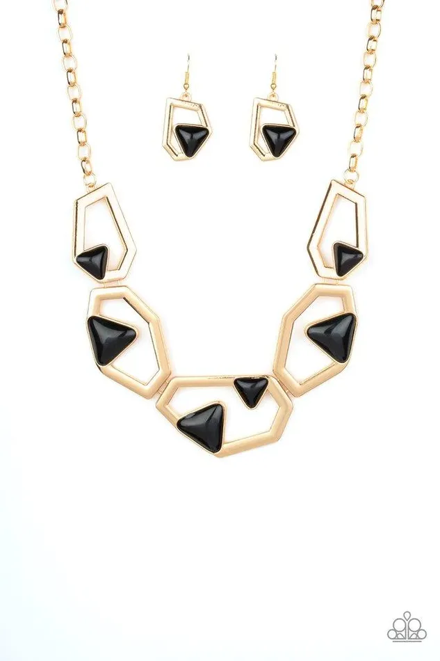 Necklaces Paparazzi Necklace GEOing GEOing Gone Gold Paparazzi Jewelry