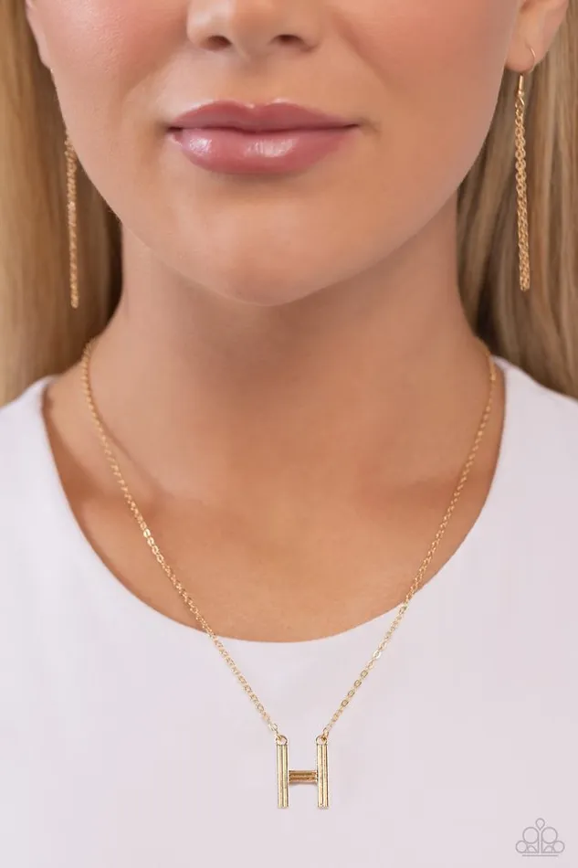 Necklaces Paparazzi Necklace Leave Your Initials Gold H Paparazzi Jewelry