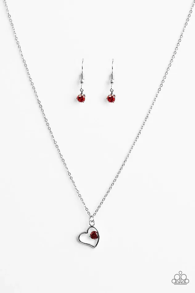 Necklaces Paparazzi Necklace Sparkle With All Your Heart Red Paparazzi Jewelry