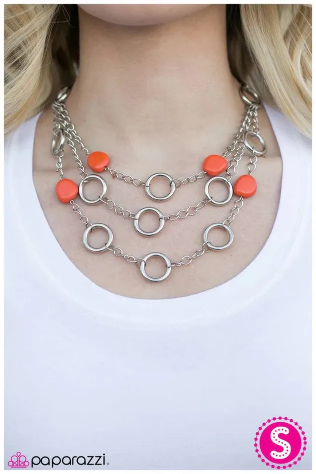Necklaces Paparazzi Necklace The Optimist Orange Paparazzi Jewelry