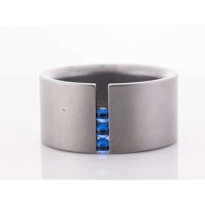 Niessing Rings Niessing Steel Ring with Synthetic Blue Spinel Balls Size 725