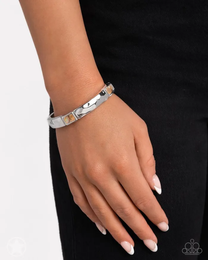 Paparazzi Bracelet Admirable Abalone Brown Paparazzi Jewelry Bracelets