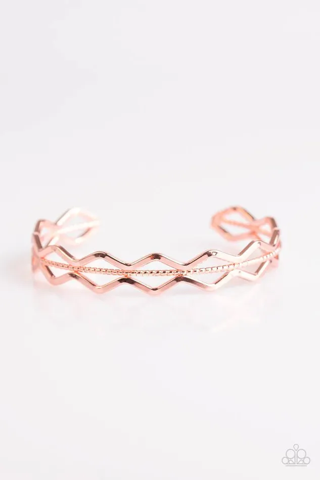 Paparazzi Bracelet Catch The Next Wave Copper Paparazzi Jewelry Bracelets