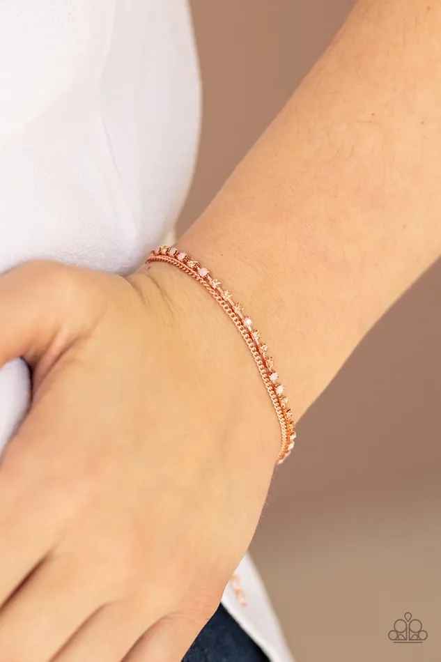 Paparazzi Bracelet Double The Diamonds Copper Paparazzi Jewelry Bracelets