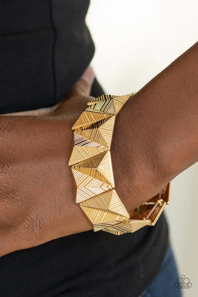 Paparazzi Bracelet Metallic Geode Gold Paparazzi Jewelry Bracelets