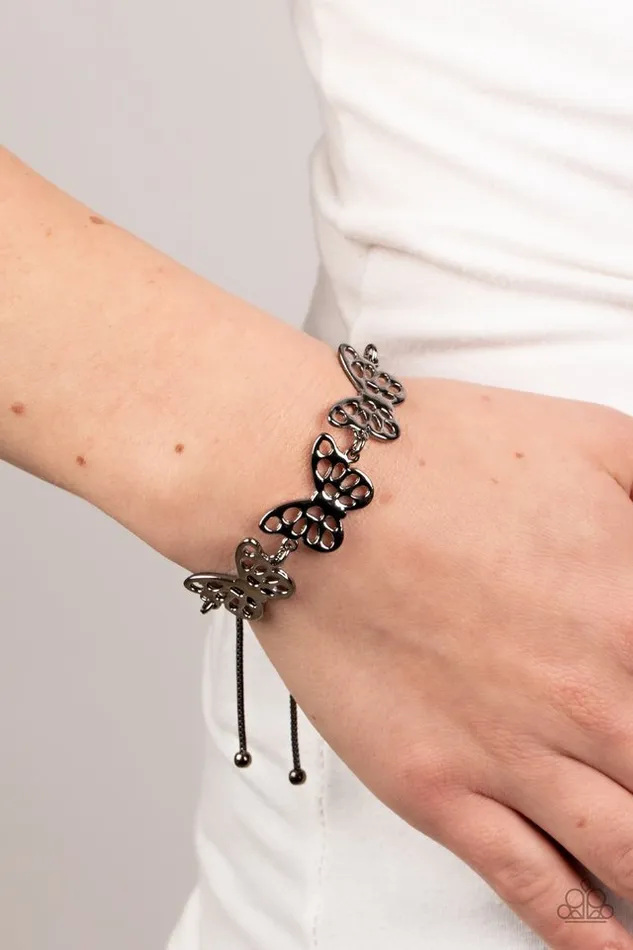 Paparazzi Bracelet Put a WING on It Black Paparazzi Jewelry Bracelets