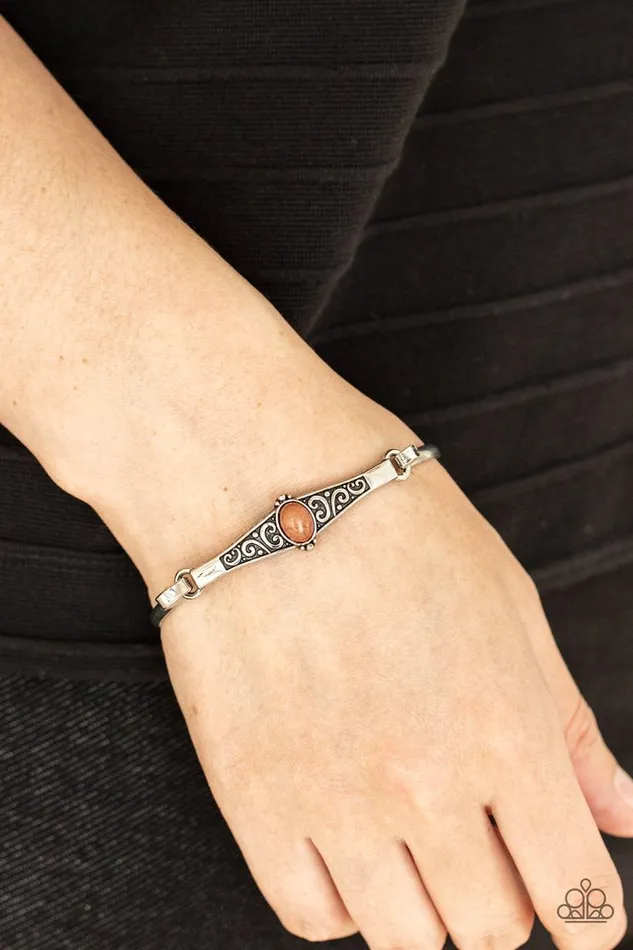 Paparazzi Bracelet Stone Scrolls Brown Paparazzi Jewelry Bracelets