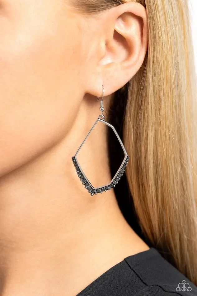 Paparazzi Earring Bent on Success Silver Paparazzi Jewelry Earrings