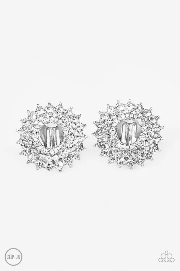 Paparazzi Earring Buckingham Beauty White ClipOn Paparazzi Jewelry Earrings Paparazzi Earring Buckingham Beauty White ClipOn Paparazzi Jewelry Earrings