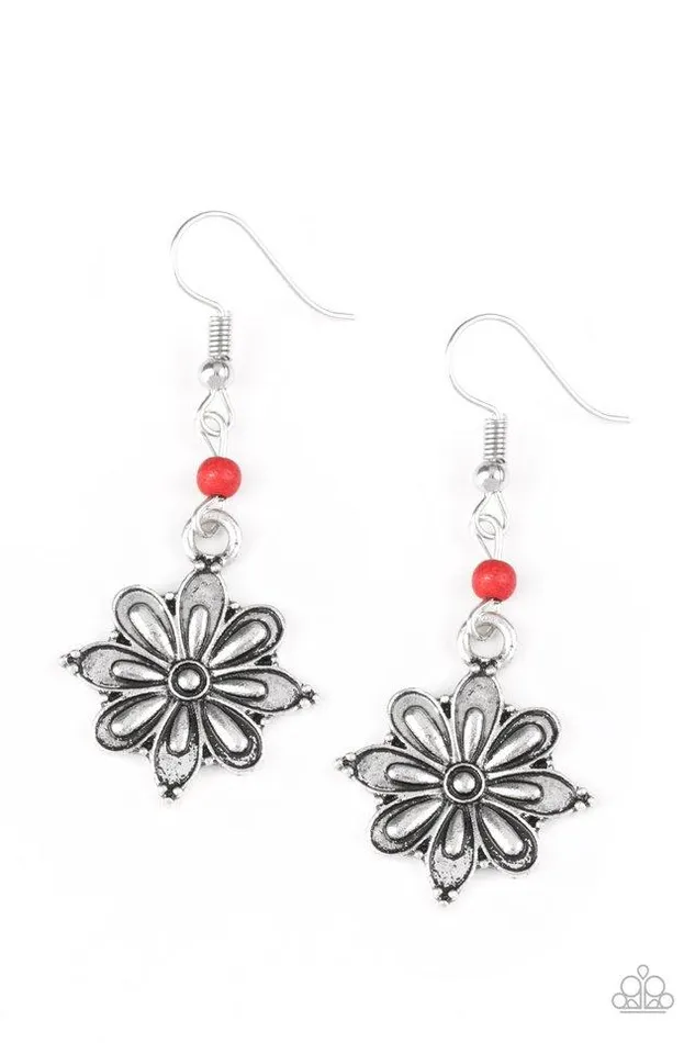 Paparazzi Earring Cactus Blossom Red Paparazzi Jewelry Earrings