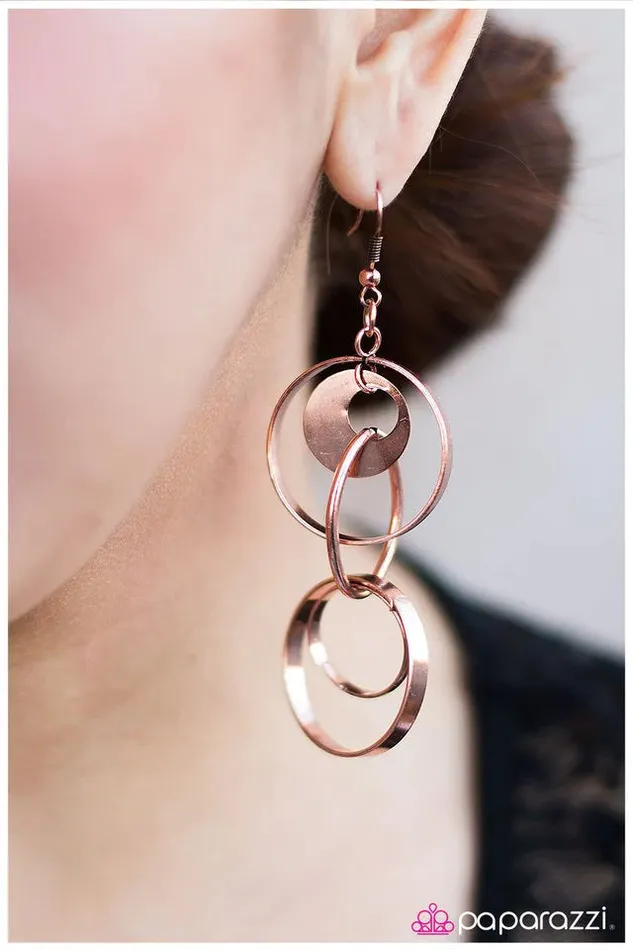 Paparazzi Earring Change the Conversation Copper Paparazzi Jewelry Earrings