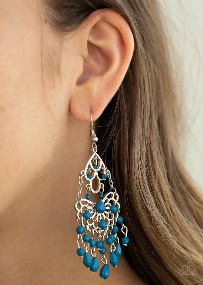 Paparazzi Earring Glass Slipper Glamour Blue Paparazzi Jewelry Earrings