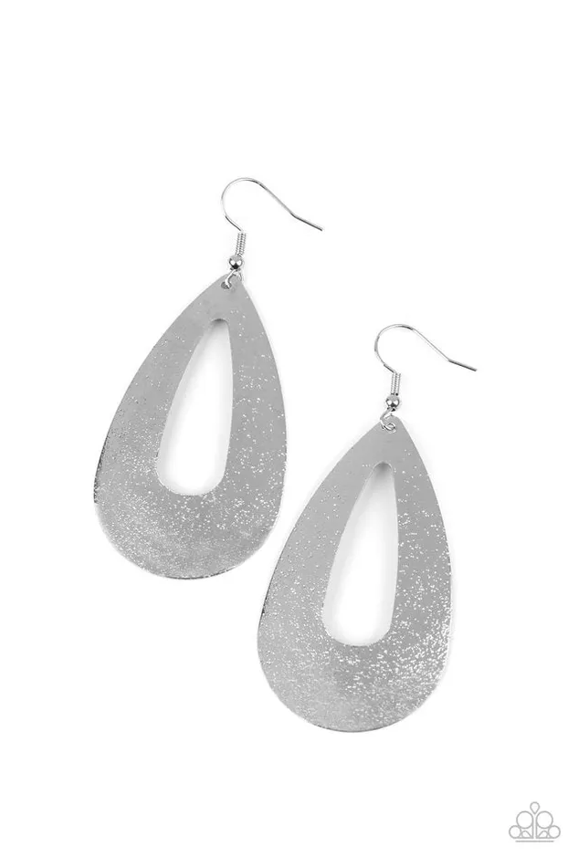 Paparazzi Earring Hand It OVAL Silver Paparazzi Jewelry Earrings Paparazzi Earring Hand It OVAL Silver Paparazzi Jewelry Earrings