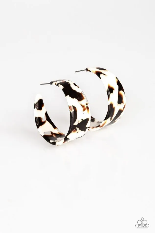 Paparazzi Earring Havana Heat Wave White Paparazzi Jewelry Earrings