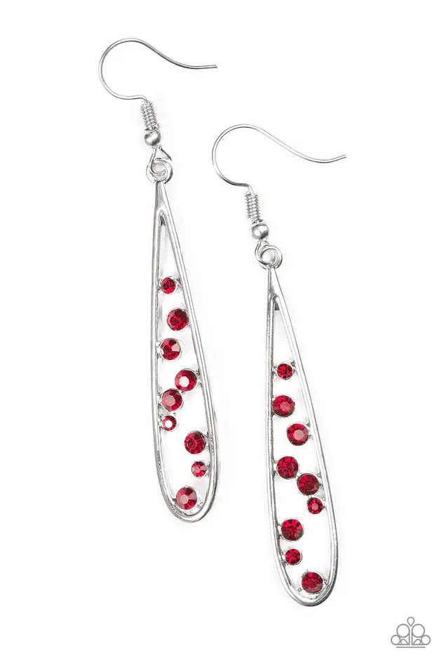 Paparazzi Earring Here Comes The REIGN Red Paparazzi Jewelry Earrings
