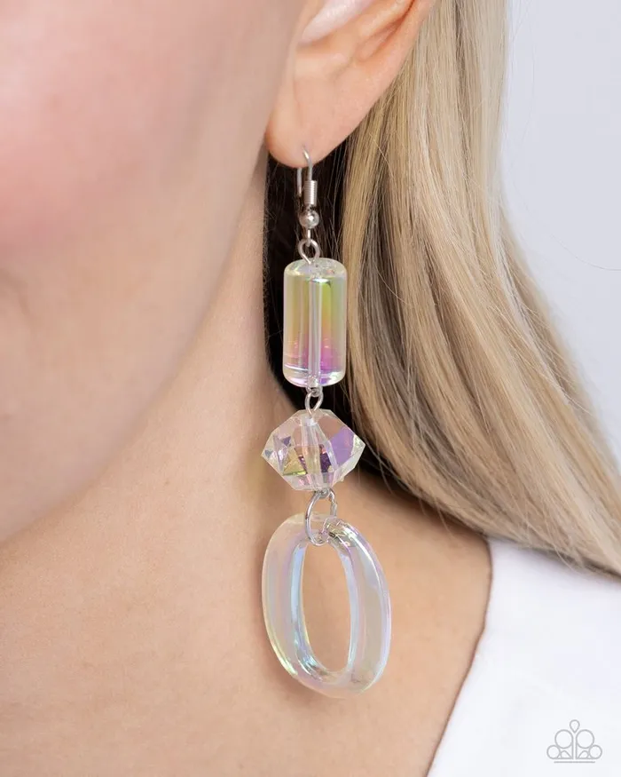 Paparazzi Earring Iridescent Infatuation Multi Paparazzi Jewelry Earrings