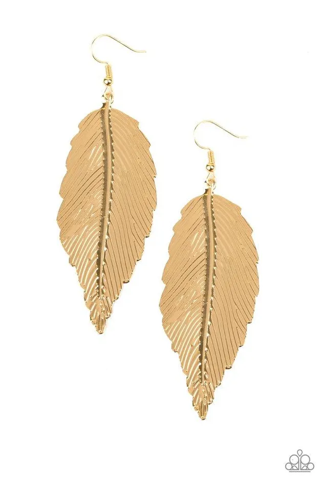 Paparazzi Earring Lookin For A FLIGHT Gold Paparazzi Jewelry Earrings