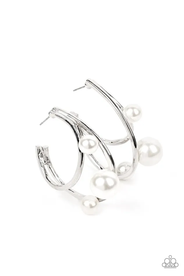 Paparazzi Earring Metro Pier White Paparazzi Jewelry Earrings Paparazzi Earring Metro Pier White Paparazzi Jewelry Earrings