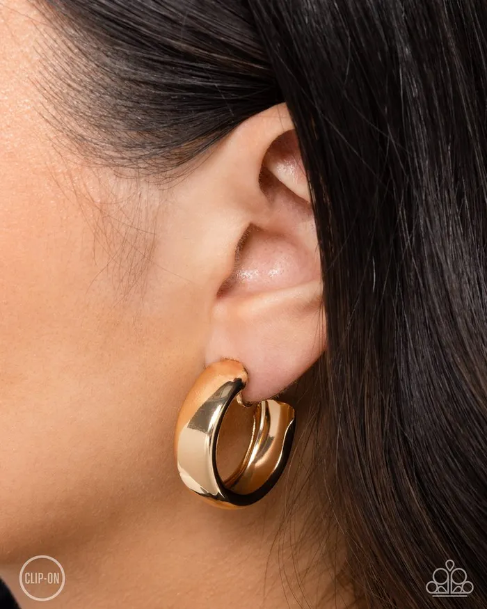 Paparazzi Earring Round Reputation Gold Paparazzi Jewelry Earrings