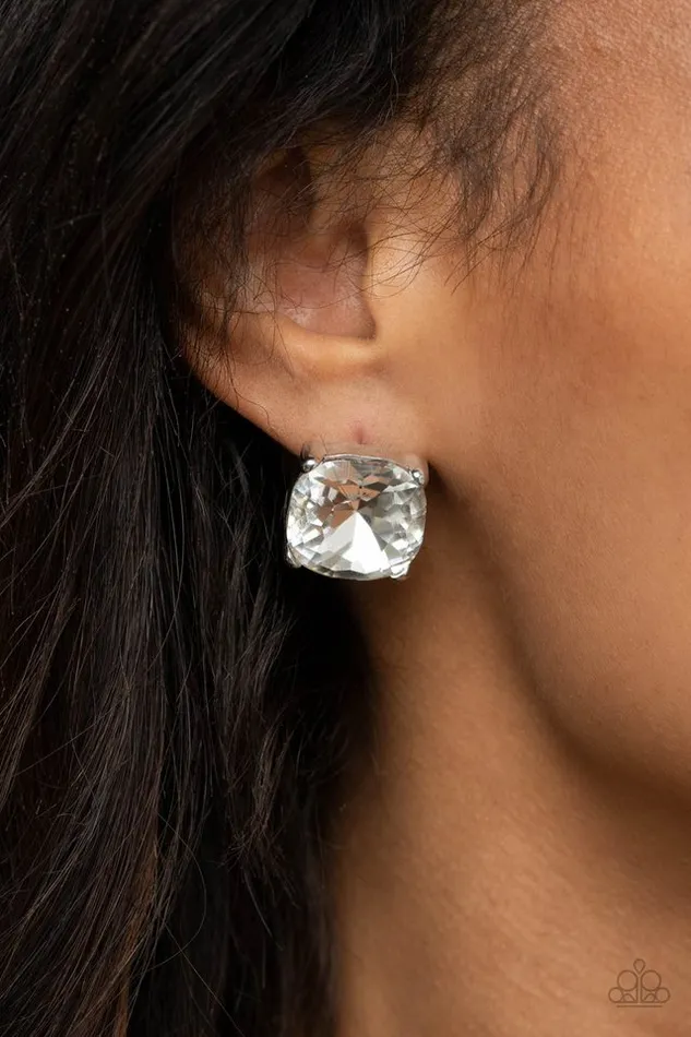 Paparazzi Earring Royalty High White Paparazzi Jewelry Earrings