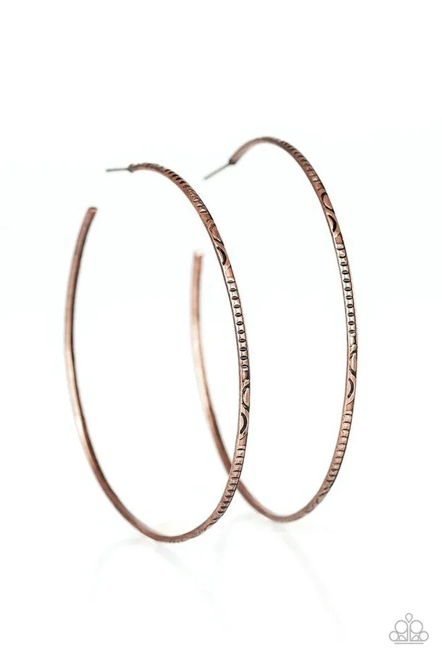Paparazzi Earring Sleek Fleek Copper Paparazzi Jewelry Earrings