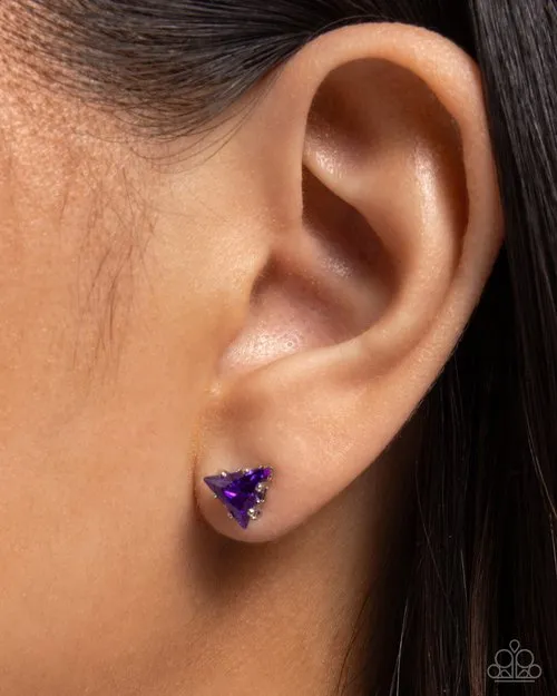 Paparazzi Earring Triangular Twinkle Purple Paparazzi Jewelry Earrings