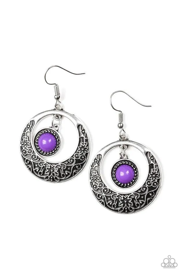 Paparazzi Earring Wandering Waikiki Purple Paparazzi Jewelry Earrings