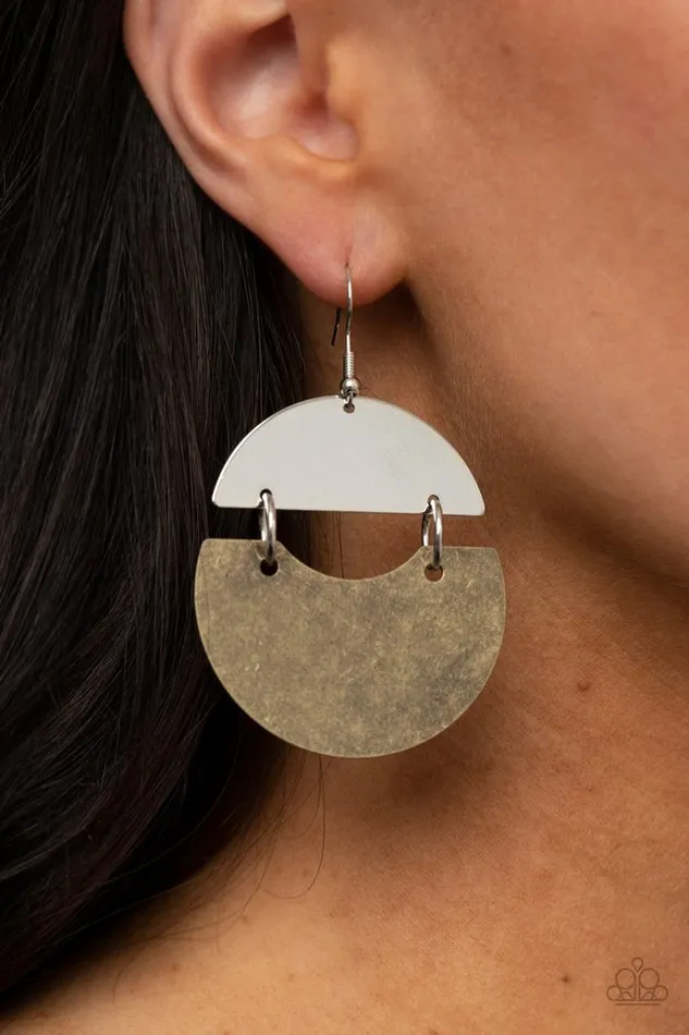 Paparazzi Earring Watching The Sunrise Brass Paparazzi Jewelry Earrings