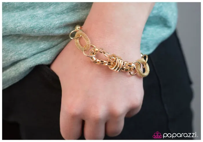 Paparazzi Jewelry Bracelets Paparazzi Bracelet Battle of the Glam Gold