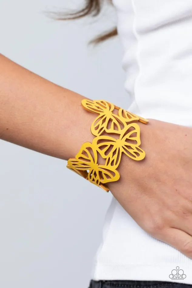 Paparazzi Jewelry Bracelets Paparazzi Bracelet Butterfly Breeze Yellow