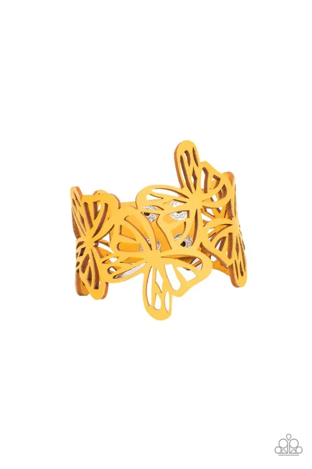 Paparazzi Jewelry Bracelets Paparazzi Bracelet Butterfly Breeze Yellow Paparazzi Jewelry Bracelets Paparazzi Bracelet Butterfly Breeze Yellow