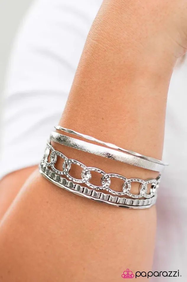 Paparazzi Jewelry Bracelets Paparazzi Bracelet End Game Silver