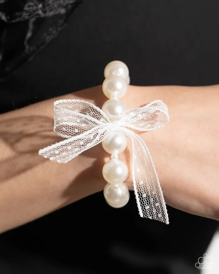 Paparazzi Jewelry Bracelets Paparazzi Bracelet Girly Glam White