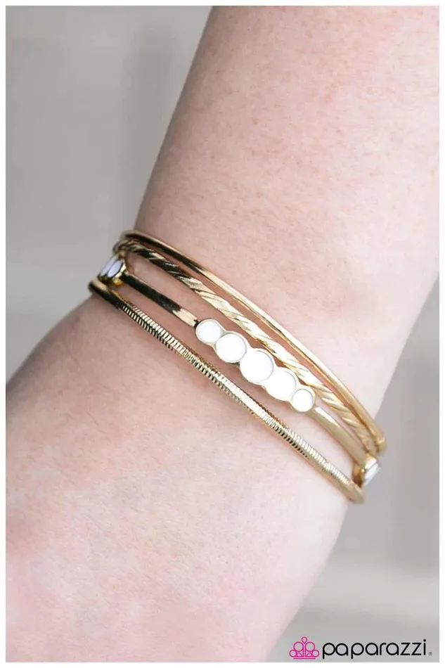 Paparazzi Jewelry Bracelets Paparazzi Bracelet Going Gypsy White