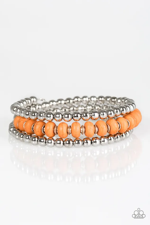 Paparazzi Jewelry Bracelets Paparazzi Bracelet Modern Day Mason Orange