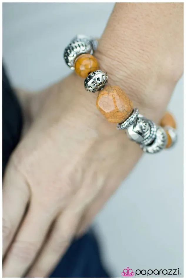 Paparazzi Jewelry Bracelets Paparazzi Bracelet Rocky Steady Yellow