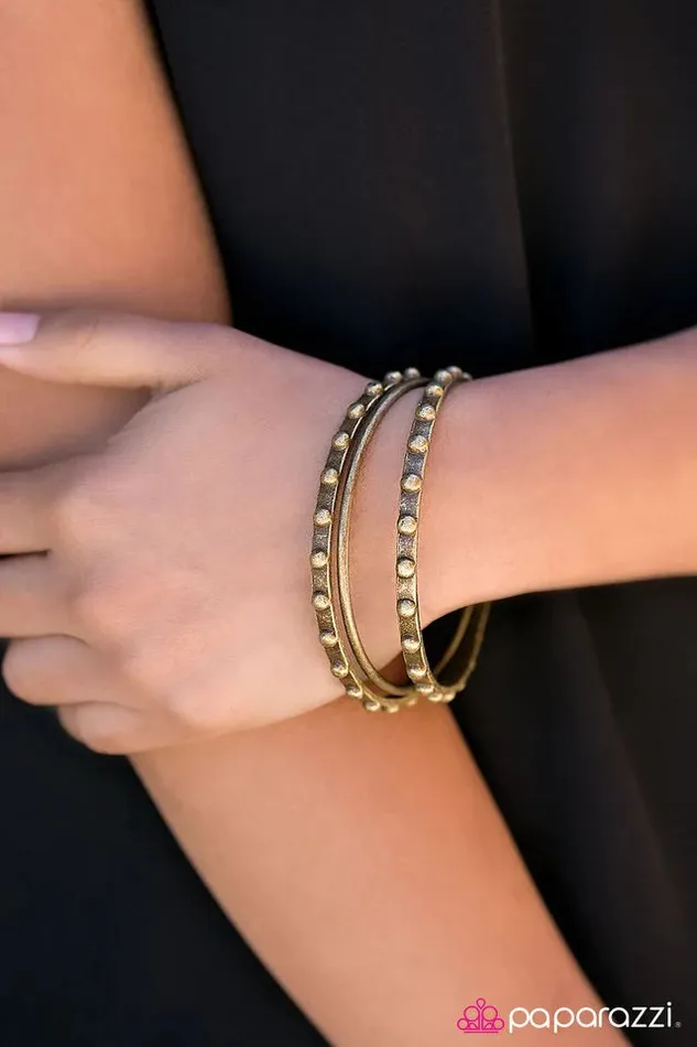 Paparazzi Jewelry Bracelets Paparazzi Bracelet Texture Trek Brass