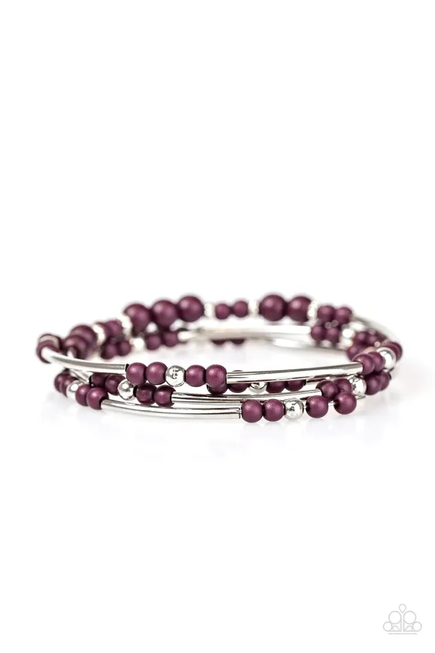 Paparazzi Jewelry Bracelets Paparazzi Bracelet Twisting Tranquility Purple