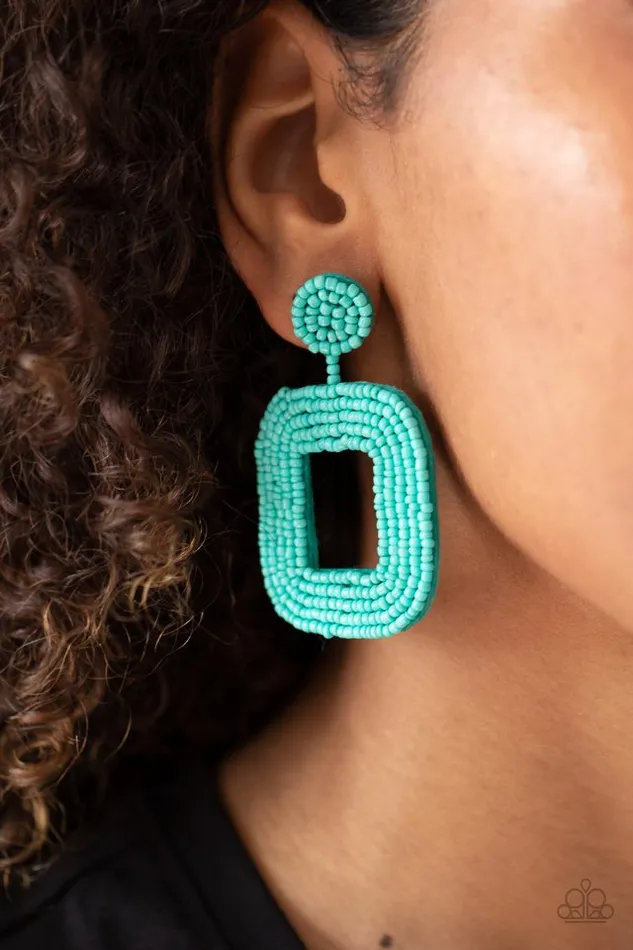 Paparazzi Jewelry Earrings Paparazzi Earring Beaded Bella Blue