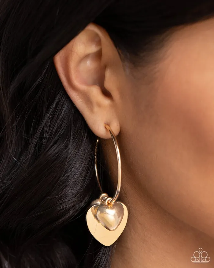 Paparazzi Jewelry Earrings Paparazzi Earring Casually Crushing Gold