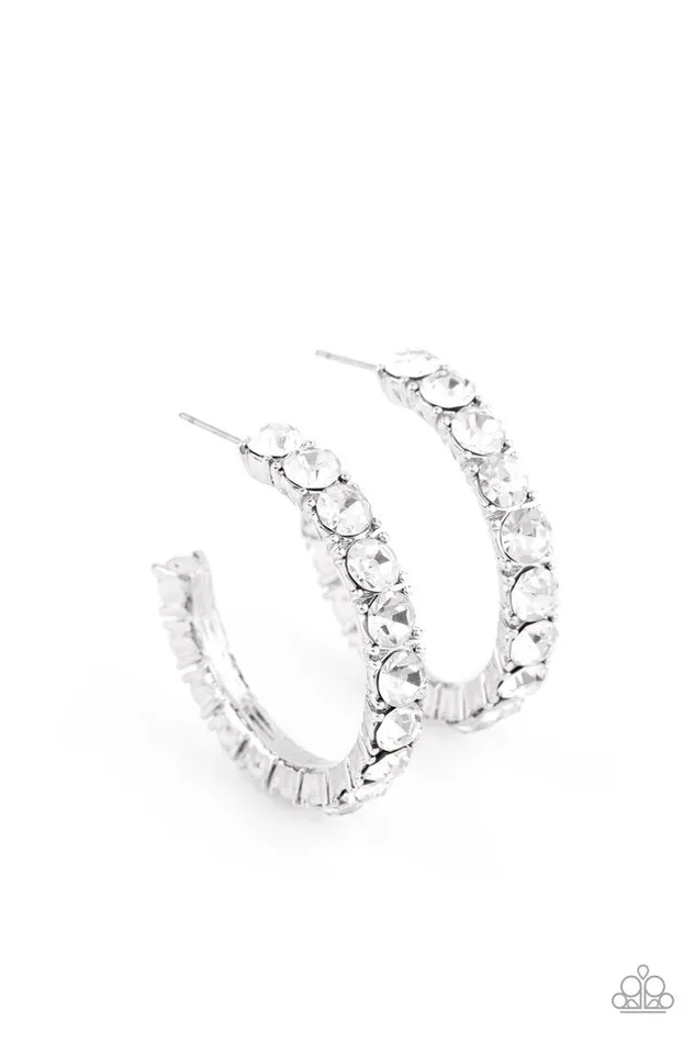 Paparazzi Jewelry Earrings Paparazzi Earring CLASSY is in Session White Paparazzi Jewelry Earrings Paparazzi Earring CLASSY is in Session White